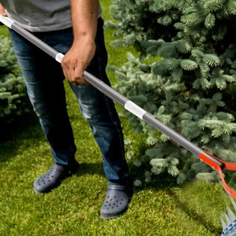 Garden Rake For Gardening Stainless Steel Adjustable Long Handle Cultivator Ergonomic Portable Gardening Tools Tiller Cultivator
