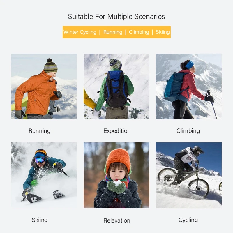 Mosodo Winter Ski Hats Warm Thermal Beanies Color Strips Unisex Caps for Men Women Snowboard Hiking Knit Wool Slouchy Hat