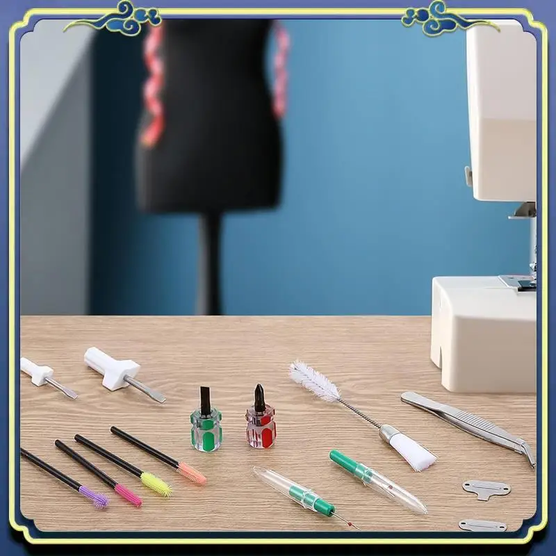 Latest 14 Pieces Sewing Machine Cleaning Kit, Screwdriver, Seam Rippers, Silicone Brush For Repair And Cleaning Machine Sewing