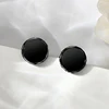 Nordic Viking Rune Personalized 8mm Natural Black Agate Ear Stud 925 Sterling Silver Men Women Hiphop Earrings Fashion Gift 3