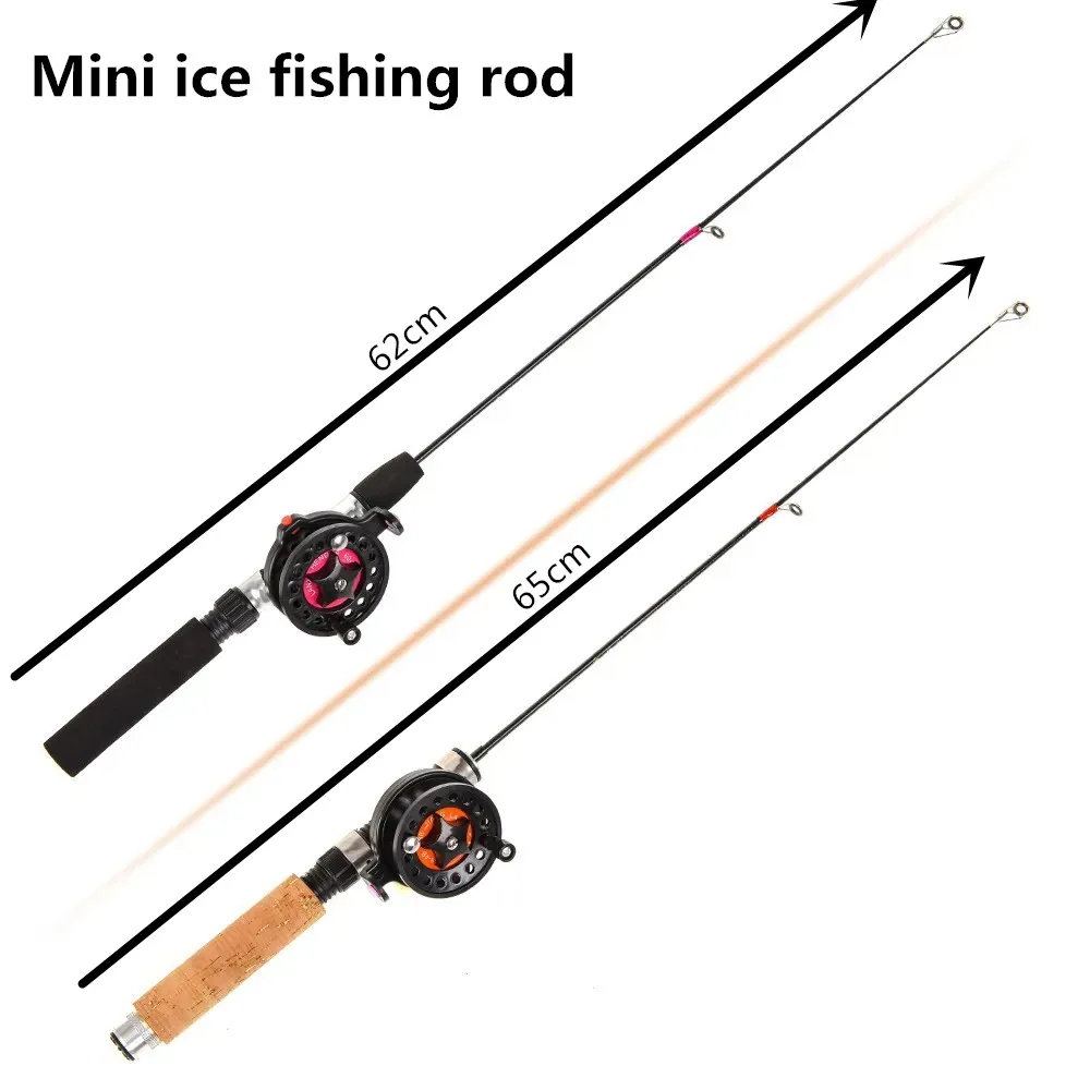 휴대용 미니 텔레스코픽 얼음 낚싯대, 유리 섬유 낚싯대, 바퀴가 달린 낚싯대, ..