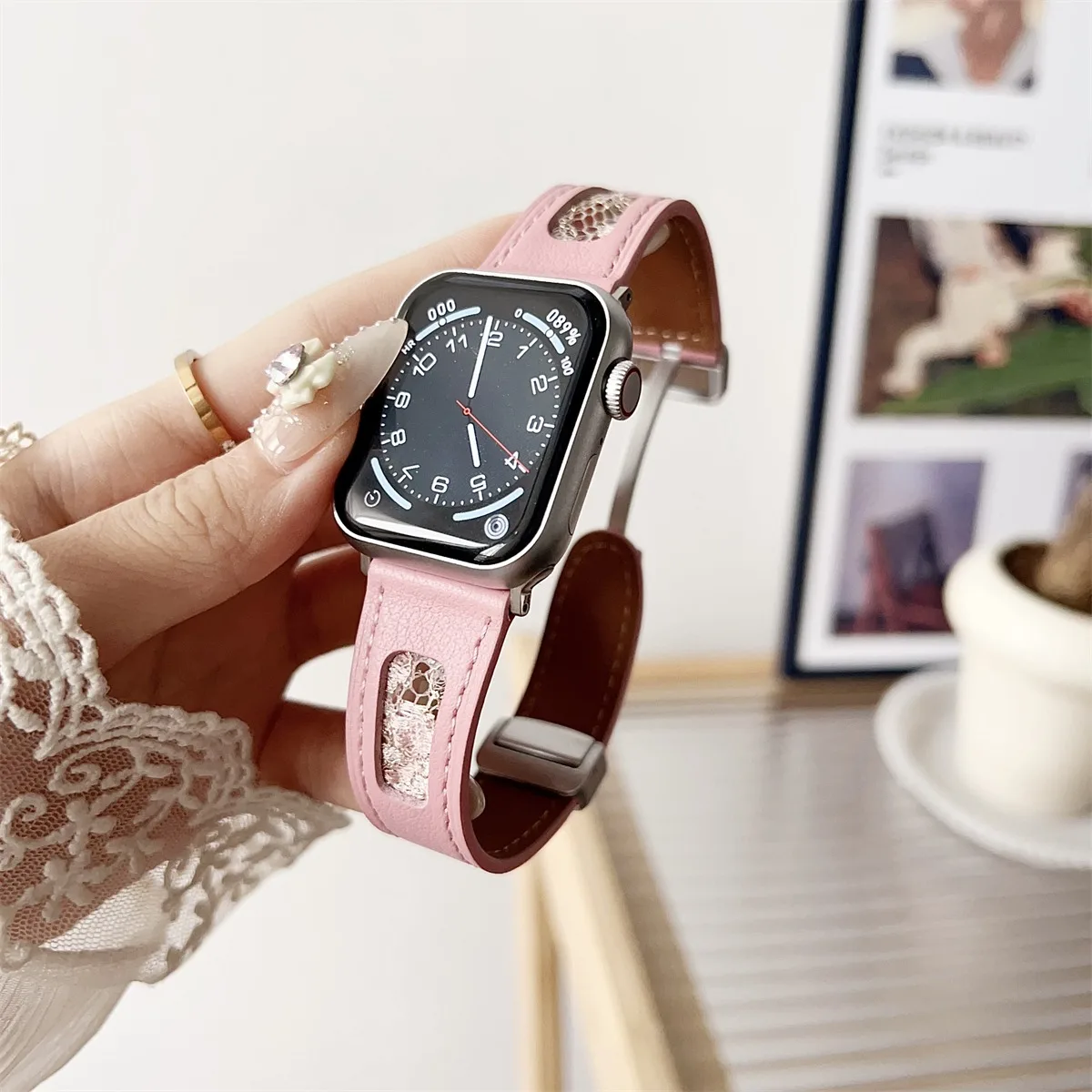 Watch Band For iWatch 42/44/45/46/49mm 38/40/41mm PU Leather Fashion Watch Strap For Watch Series Ultra2 Series 10/9/8/7/6/5/4/3/2/1_voghion.com