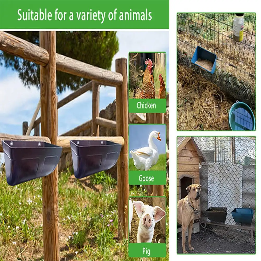 Description Picture 4 of item1 Set Poultry Feeder Durable PP Duck Chicken Feeder Hanging Poultry Feeding Container For Farm Home Outdoor Pet Supplies