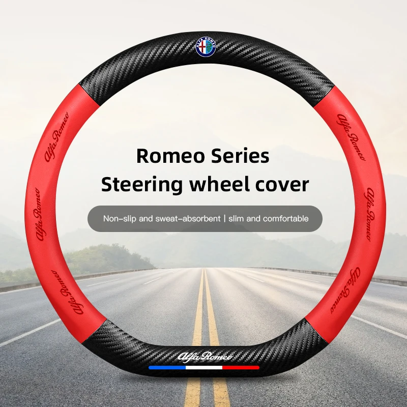 Premium Alfa Romeo Steering Wheel Cover - Elegant Car Interior Accessory