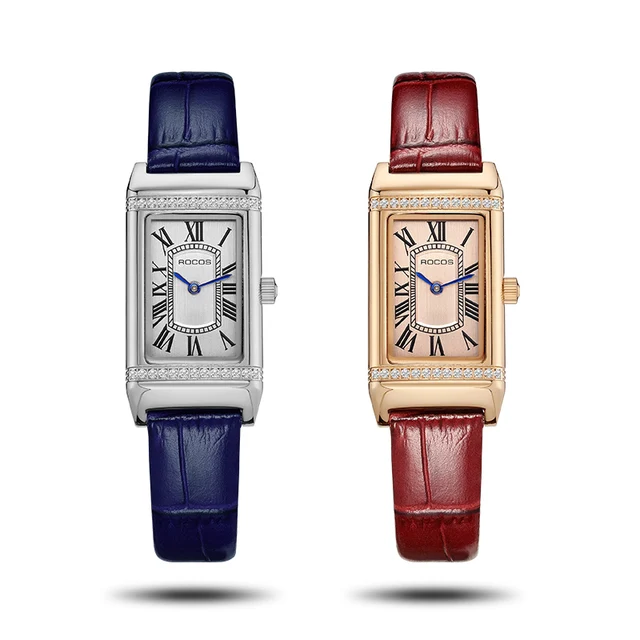 ROCOS Women's Rectangle Watch Luxury Quartz Watches For Ladies Analog Wristwatch Classic Clock Minimalism Wristwatches R0239L 5
