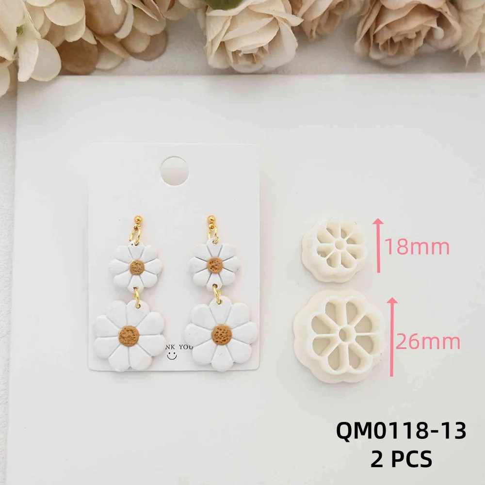 Tulpe, Gänseblümchen, Rosenstrauß, Polymer-Ton-Ausstecher, Blumenblätter, baumelnder Ton, Schneiden, Keramik, Keramikform für Ohrringe, Schmuck, Werkzeuge – Detail 7