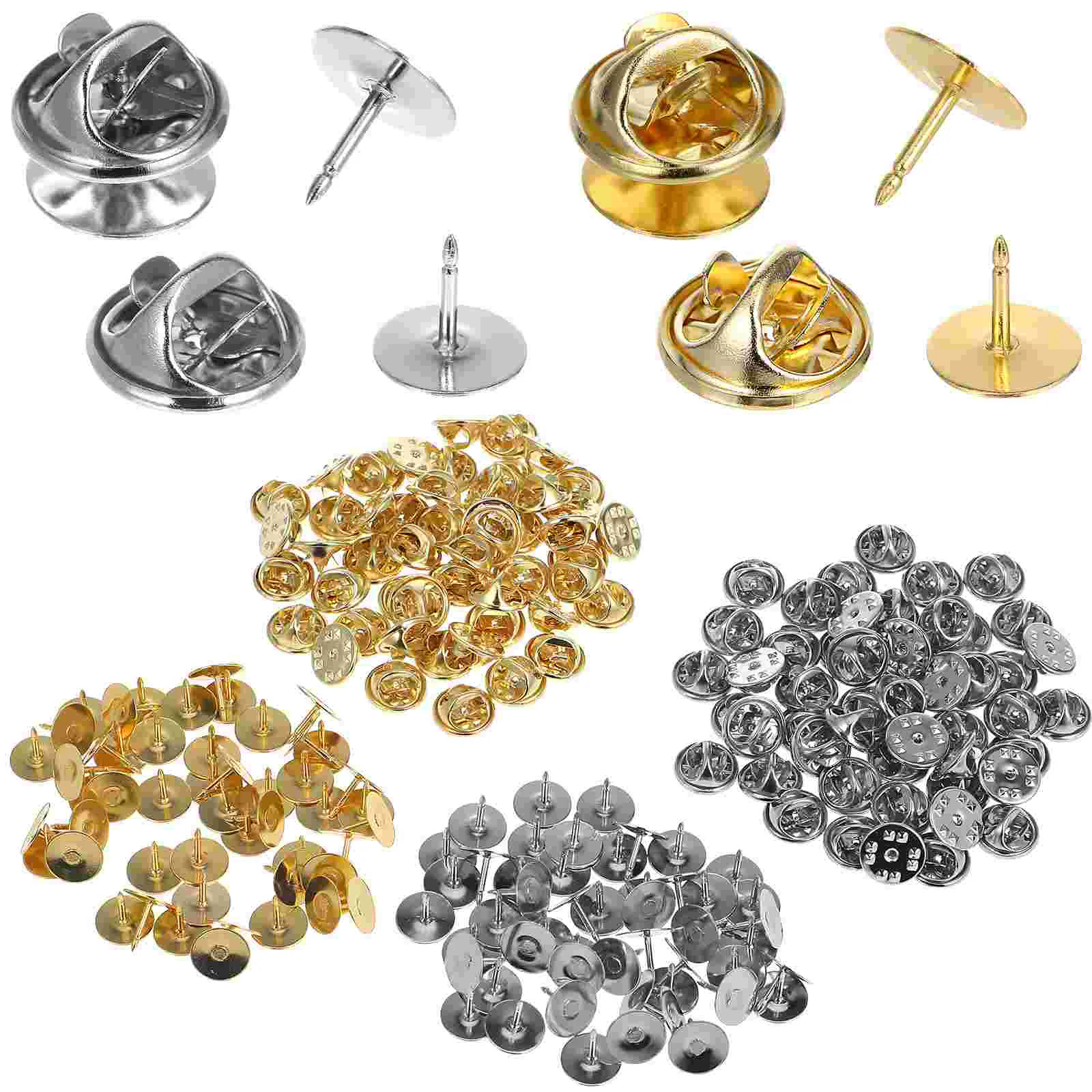 Pairs Pin Backs Metal Locking Pin Backs Brass Butterfly Clutch Badge Clutches Brooch Tie Hat Badge Insignia Pin
