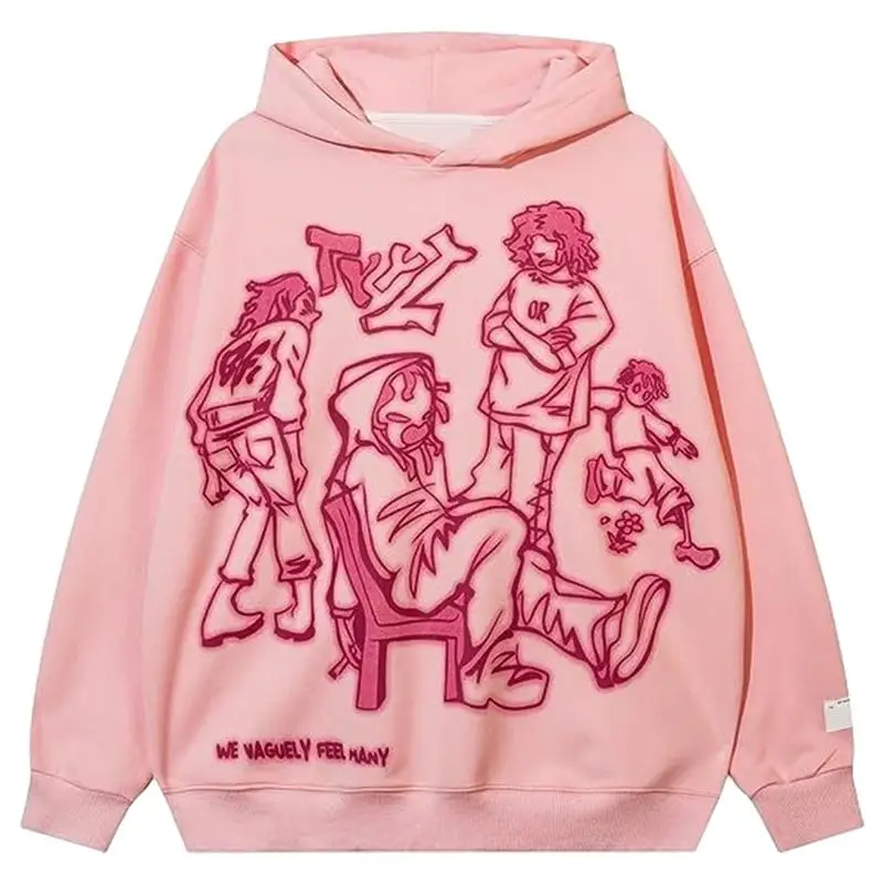 

Hip Hop Sweater Graffiti Hip Hop Letter Printed Sweatshirt Unisex Fashionable Soft Cotton Clothes For Boys Girls Women