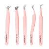 Custom Private Logo 1 Pcs Eyelash Stainless Tweezers With Fiber Tips High Precision Anti-Static Tweezers Minimum order of 30 pcs 3