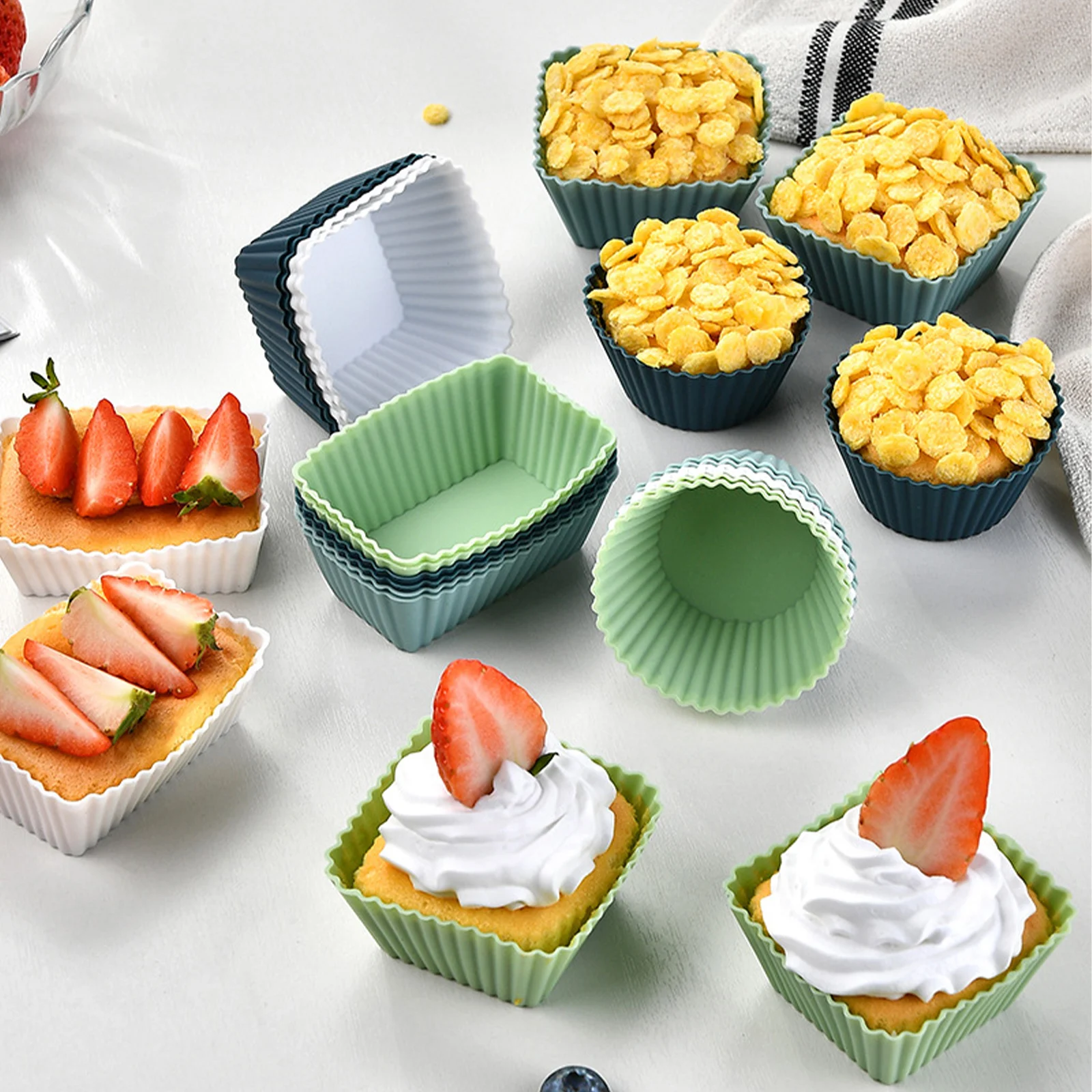 Silicone Lunch Box Dividers,40 Pcs Silicone Cupcake Liners,Bento Box  Accessories