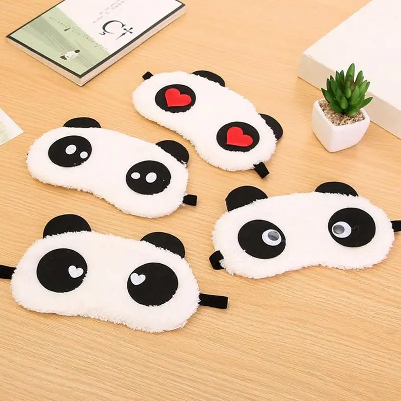 1pc Cute Panda Eye Cover Cartoon Panda Blindfold Eye Cover Travel Sleeping Soft Mask Portable Eyeshade