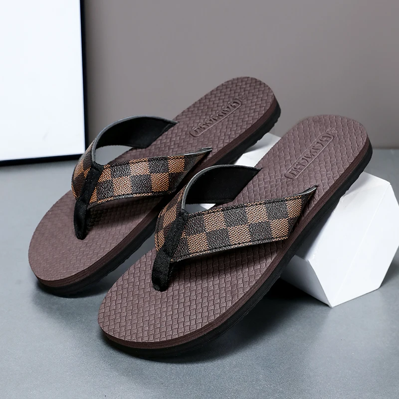 Men Slippers Outdoor Flip Flops Summer Open Toe Non-slip Home Flat Shoes Breathable Soft Trendy Men Beach Slippers soft slippers summer slippers men shoes
