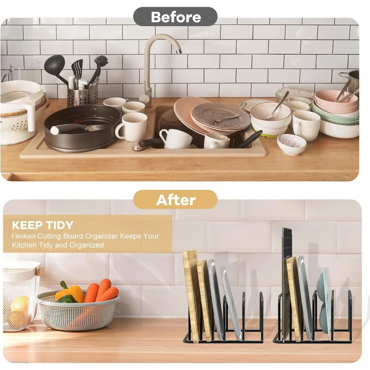 Cutting Board Organizer Holder Rack Baking Cookie Pan Sheets Cooling Small Racks Storage Stand For Kitchen Cabinet Organizer kitchen storage rack,cabinet organizer shelves,kitchen cutlery organizer