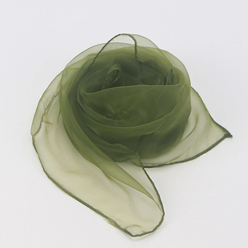 S38f5537587bc4501bdde6ee7ad392223V 70*70cm Transparent Organza Scarf Chiffon Square Scarfs Thin Silk Scarves Neck Shawl Stage Performance Scarf Pure Color Mallzona