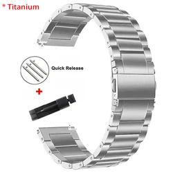 Titanium Luxury Watchband - 22mm Premium Strap - 22mm Width (Titanium Silver)