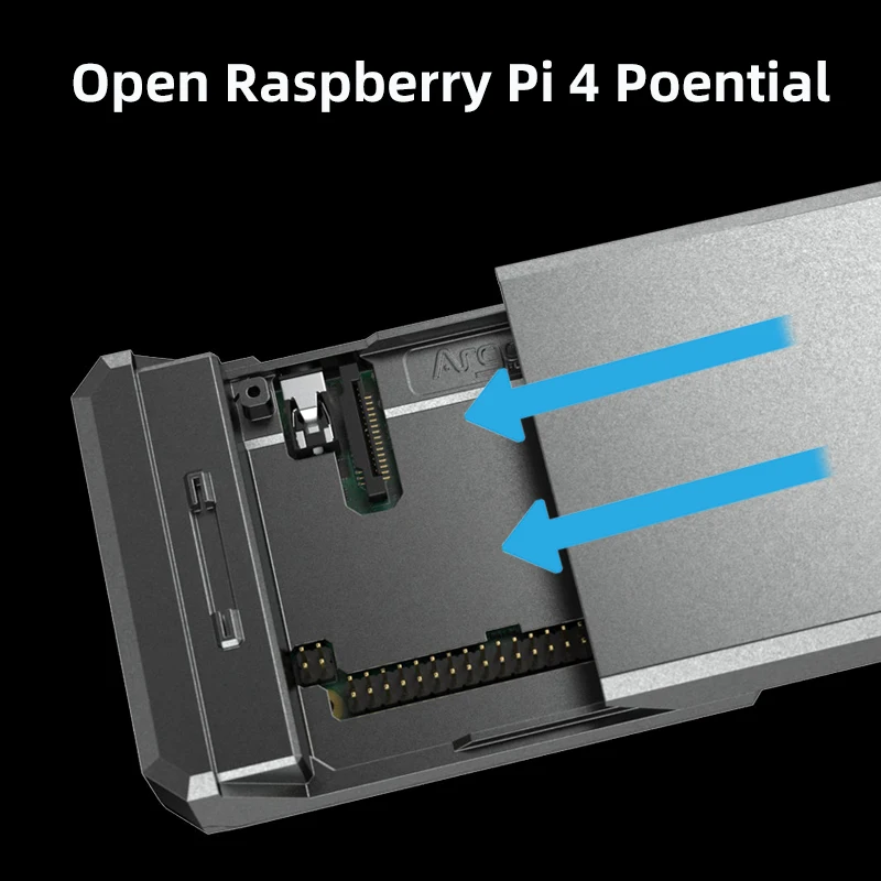 Argon Neo Raspberry pi Case Shell de Metal de Alumínio Tampa Magnética Deslizante Dissipador de Calor de Resfriamento Passivo Ventilador Opcional para pi b - Imagem 3