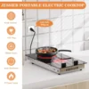 2 Burner Electric - 12 Inch Plug in Portable 110V Electric Cook Top, Built-in & Ceramic Stove Top with Knob Control, 9 Power Lev 6