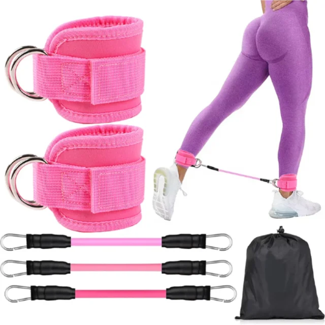 Ankle Straps Resistance Bands Set Fitness Workout Yoga Exercise Equipment Glutes Legs Strength Training for Gym Man Woman 2