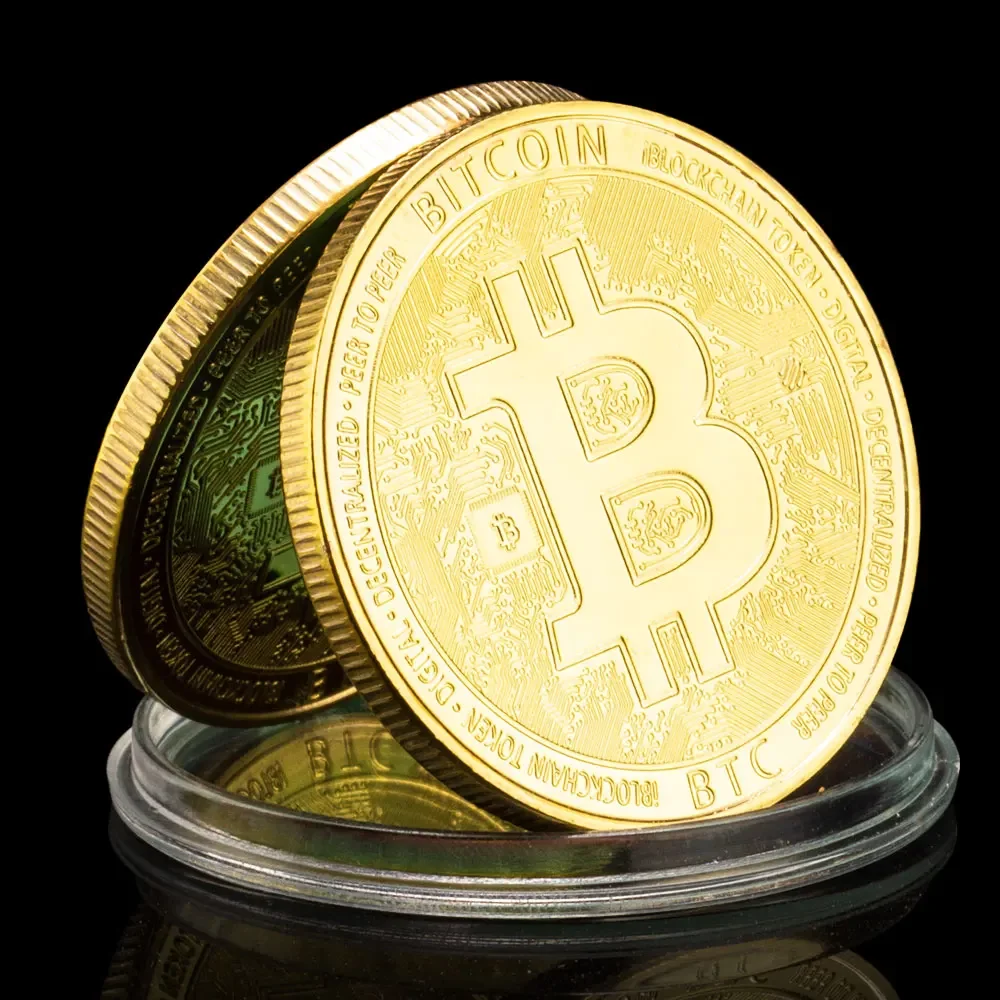 Bitcoin Collectible Gold Plated Souvenir Crypto Coin Non-currency Physical Cryptocurrency Coin Collection Commemorative Coin