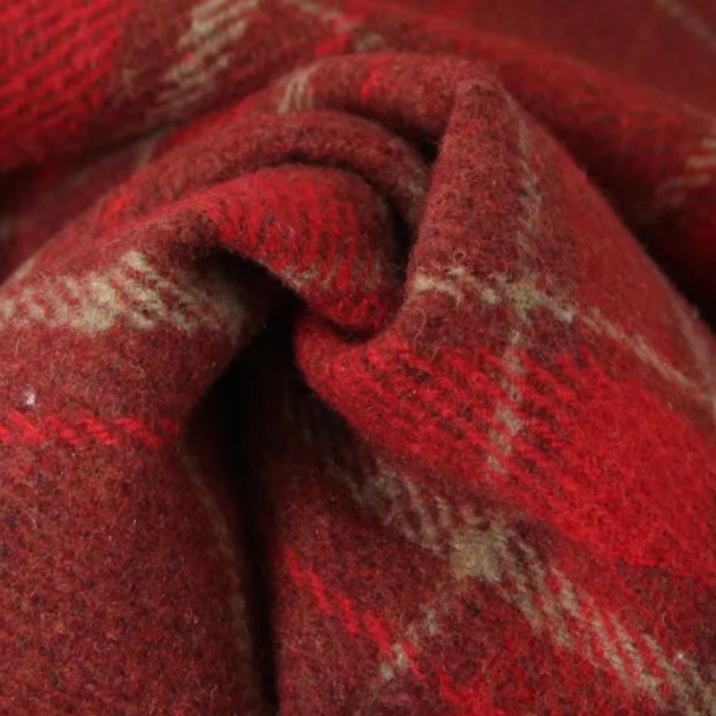 Plus Size Women's Skirt High Waist AB Red Skirt French Vintage Premium Woolen Plaid A-line Autumn Winter 2025