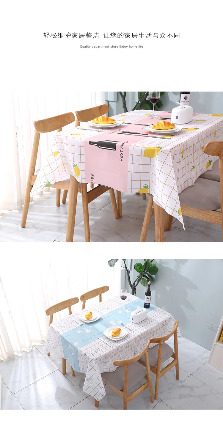 Description Picture 4 of itemNordic Style Coffee Table Tablecloth Household Plastic Disposable Waterproof And Oil-proof Living Room Table Mat S1093
