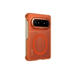 MagSafe Matte Shockproof Magnetic Armor Phone Case for Huawei Pura X Max (Frosted orange)