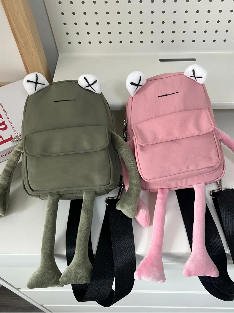 Cartoon Little Girl Bag  Trendy Girl  Creative Personality Cute Frog Messenger Bag   Female Chest Bag