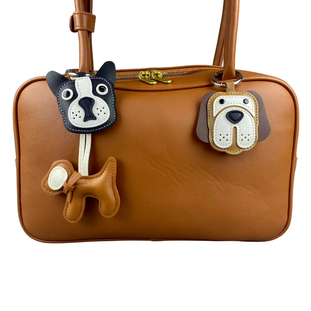 Portable Pup Squad! Leather Dog Bag Charms with Rings and Cords | Daily Joy Accessory