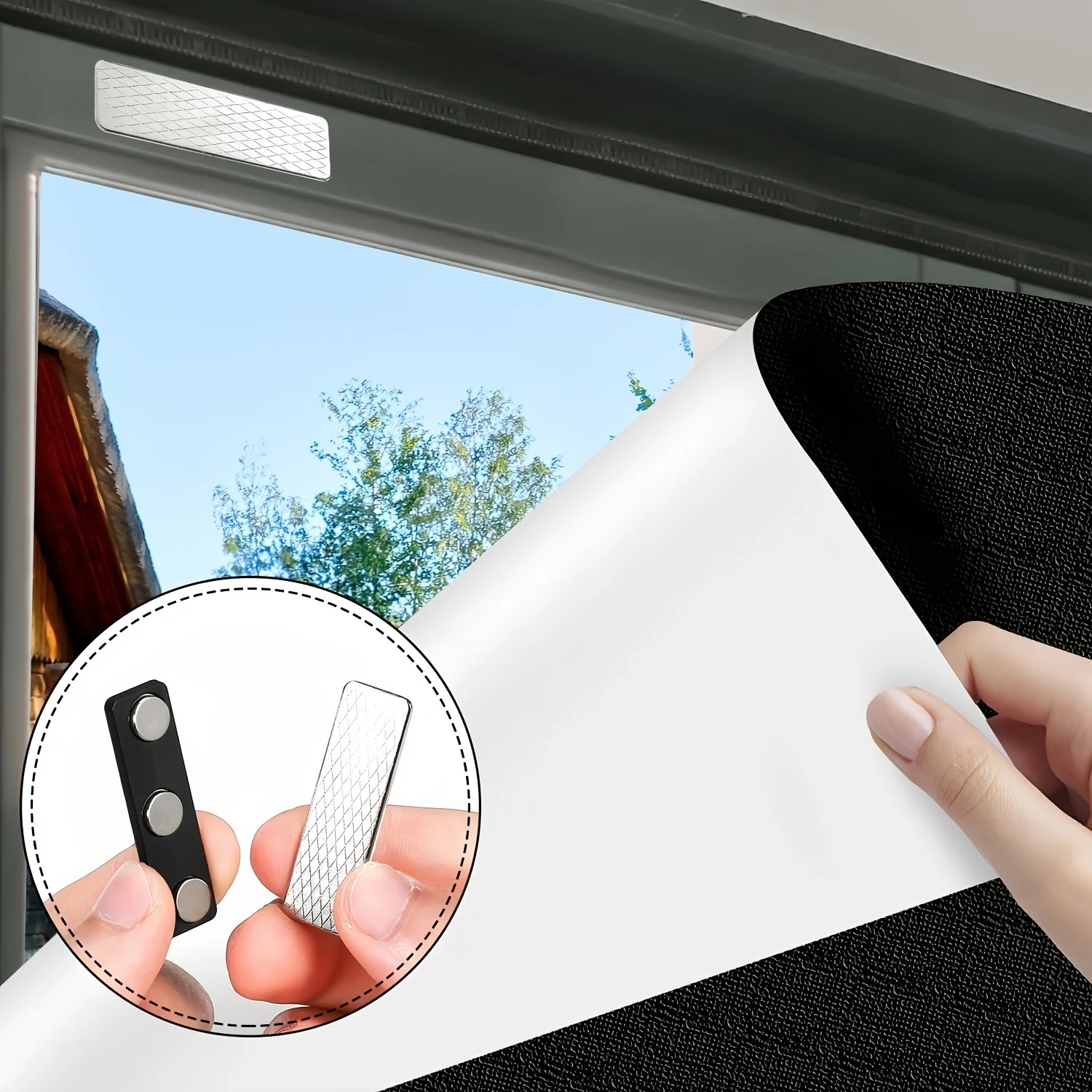 Magnetic Blinds Closure Kit with Self-Adhesive Clips