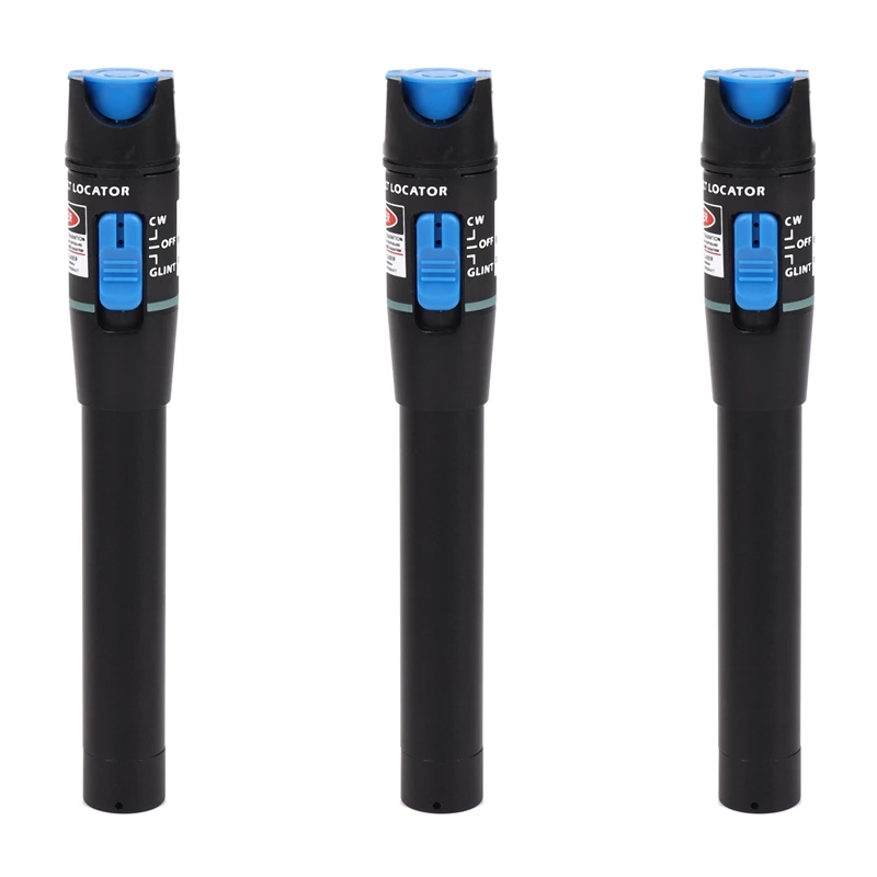 

3X Portable 5Mw Fiber Optic Test Pen Red Light Source Pen Type Visual Fault Locator Fiber Optic Cable Testing Tool
