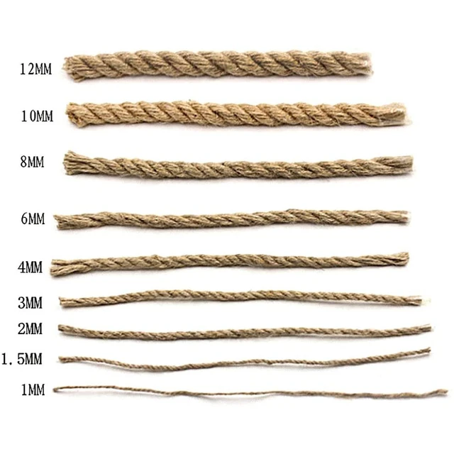 4mm, 5mm, 6mm,8mm,10mmx100m Sisal Ropes Jute Twine Rope Natural