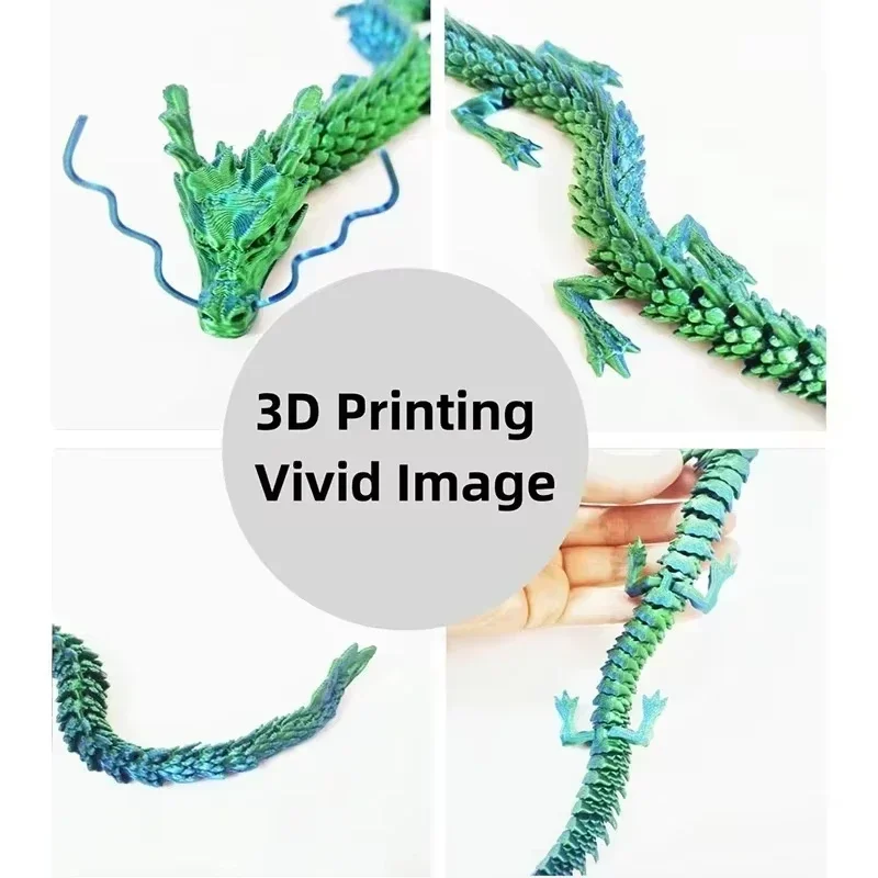 3D Printed Dragon Flexible Movable Rotatable Articulated Dragons Ornaments Home Office Desktop Craft Ornament ornament crafts miniature figurines resin ornaments miniature ornament 3d printed toy resin crafts dragon statue dragon ornament