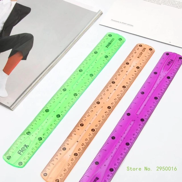 2Pcs Color Flexible Rulers Soft Bendable Plastic Rulers Duals Scale  Bendable Flexible Rubber Rulers Clear Straight Ruler - AliExpress