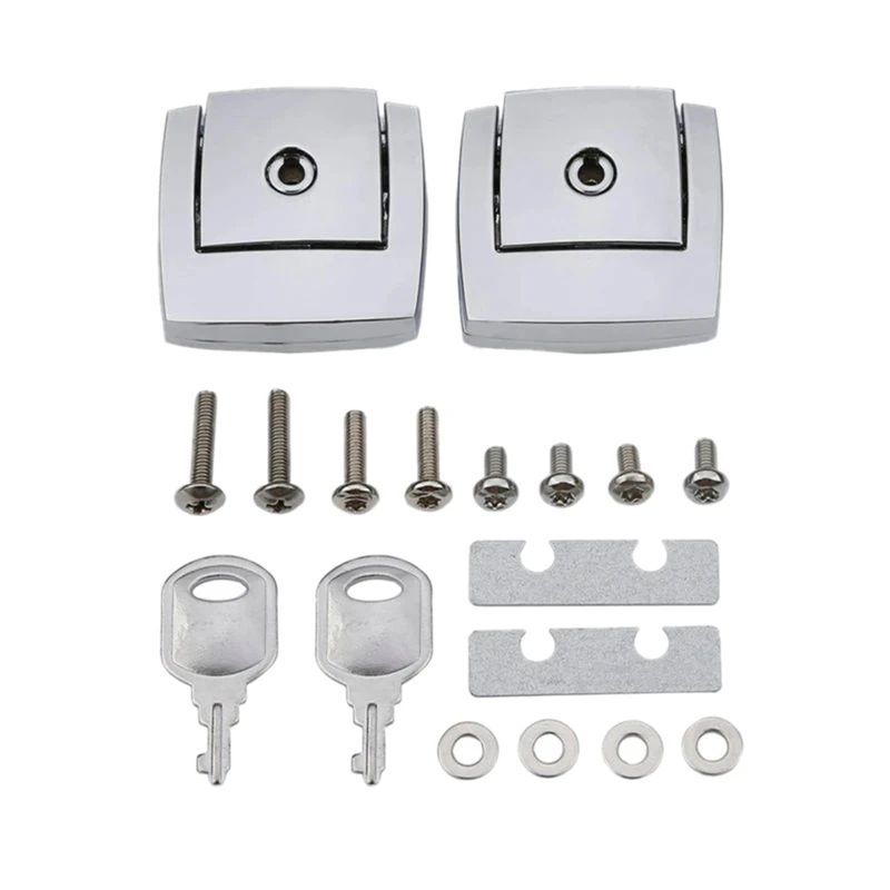 

Motorcycle Chrome Tour Pack Pak Latch Cover Kits For Touring Ultra Electra Glide Road King 88-13