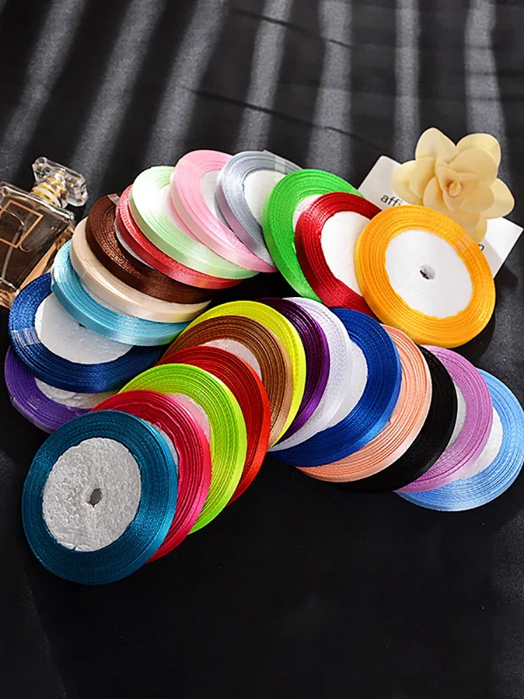 Satin Ribbon for Gift Wrapping and DIY Crafts - 22 Meters, 6mm (Christmas, Halloween, Wedding, Birthday)