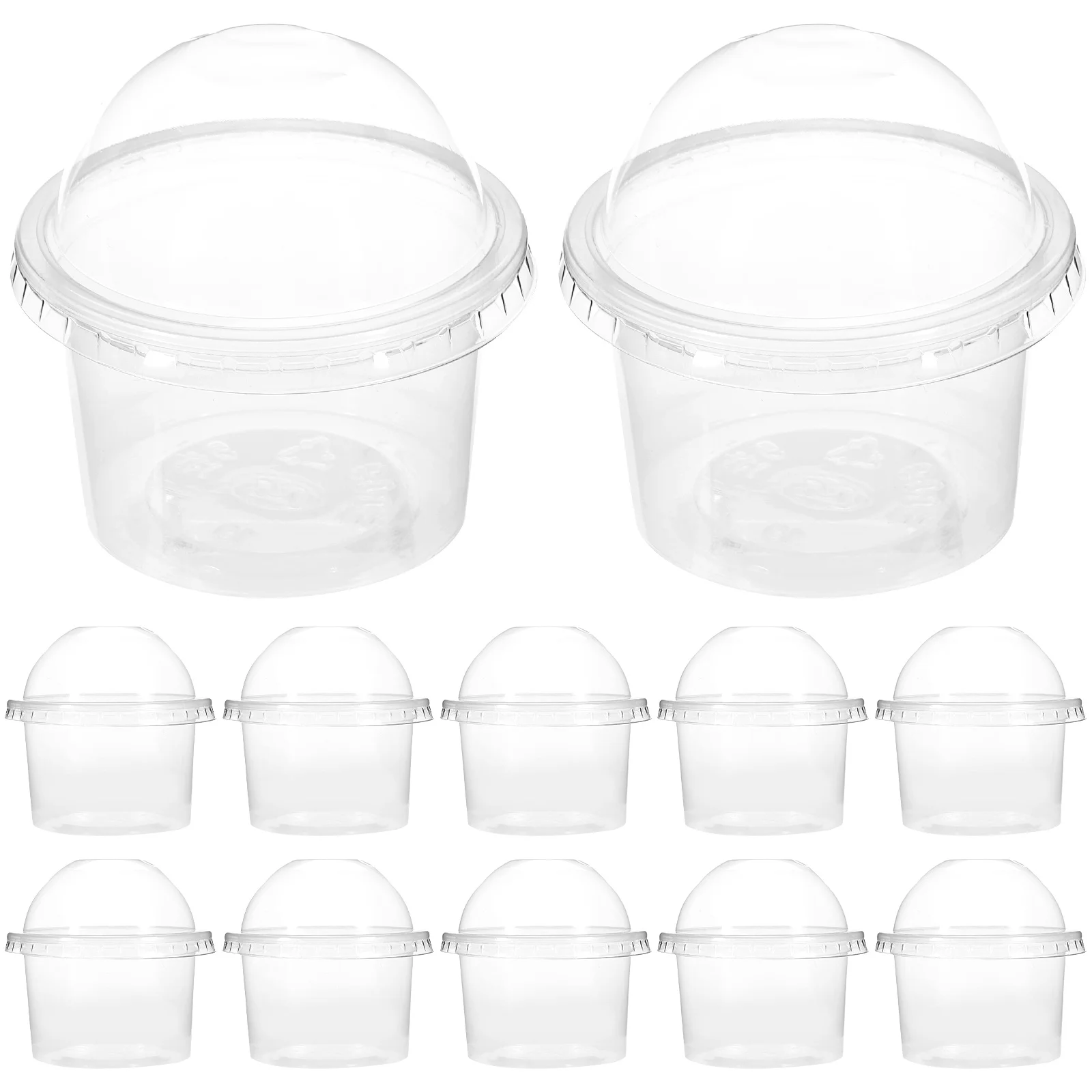 Creative Design Dessert Cups With Lids Disposable Pudding Cups Plastic Disposable For Soup Sundaes Ice Cream 100pcs