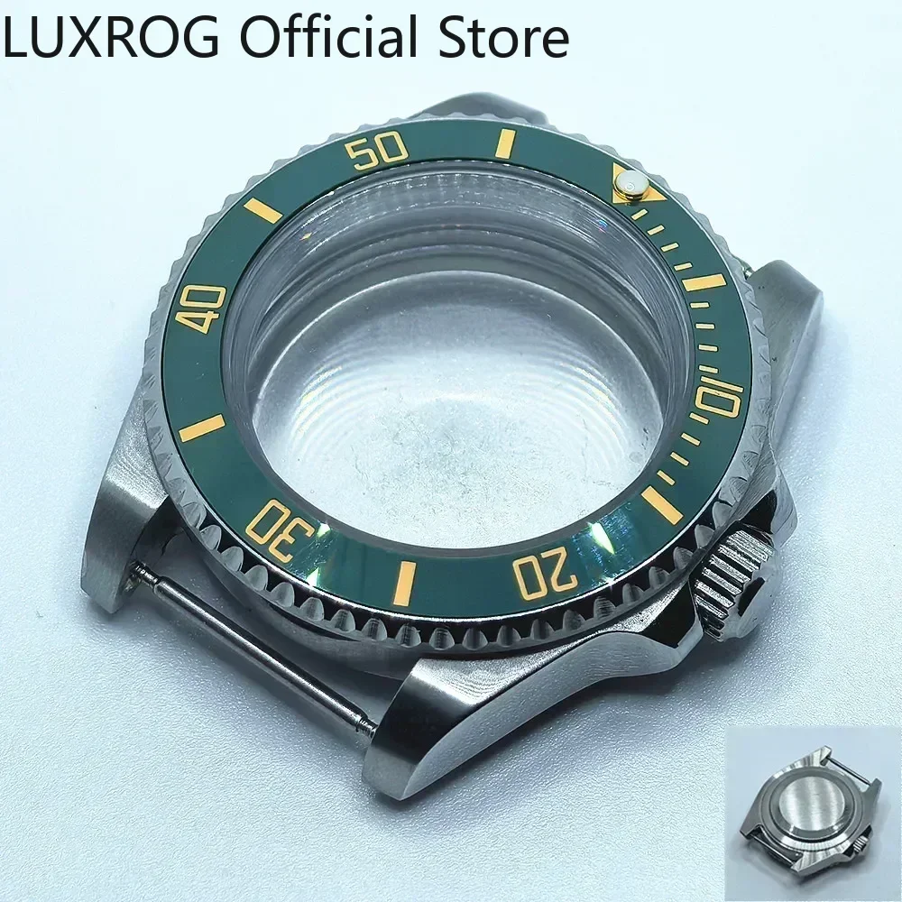 Stainless Steel 40MM Black Blue Ceramic Insert Watch Case