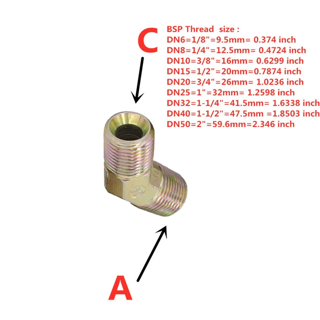Hydraulic Fittings 45 Degree Elbow BSP 1/8" 1/4" 3/8" 1/2" 3/4" 1"Inch