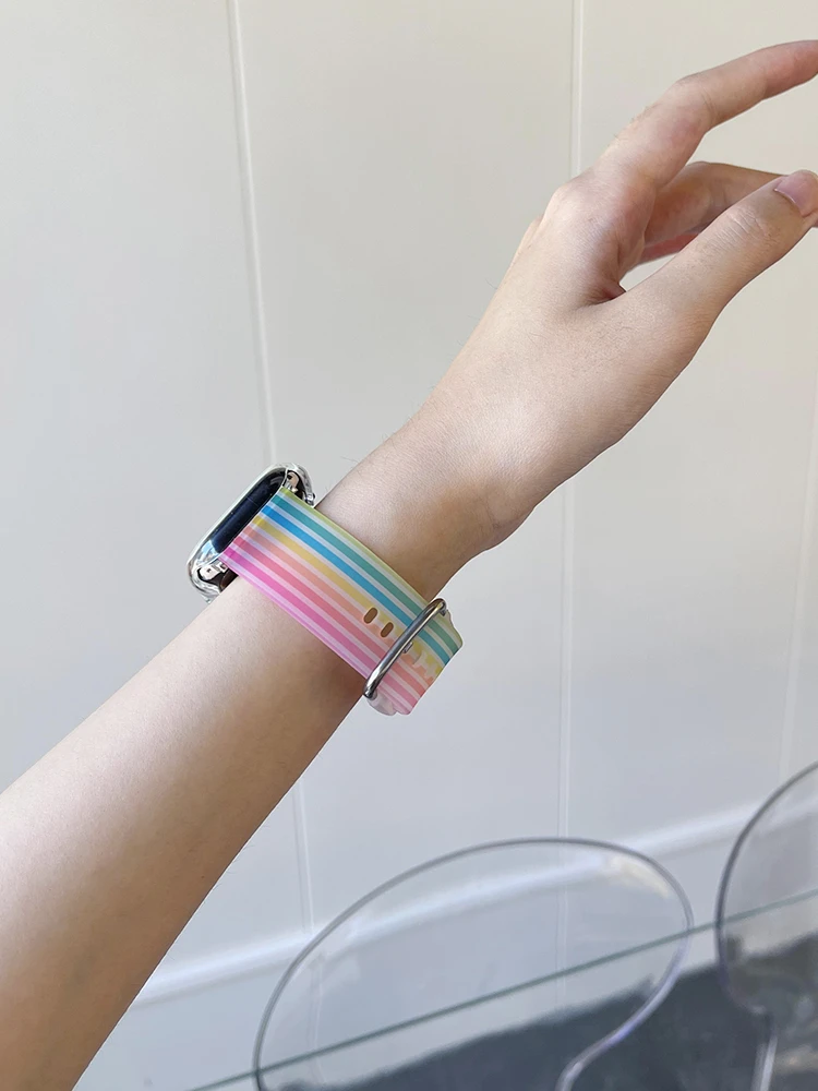 Glitter Silicone Strap Series 7 6 Slim Transparent Bracelet Wristband