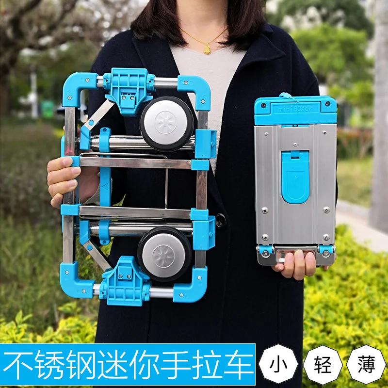 Carrello Della Spesa Portatile Pieghevole In Acciaio Inossidabile Carrello Del Carrello Del Carrello Del Carrello Piccolo Carrello Dei Bagagli Carrell