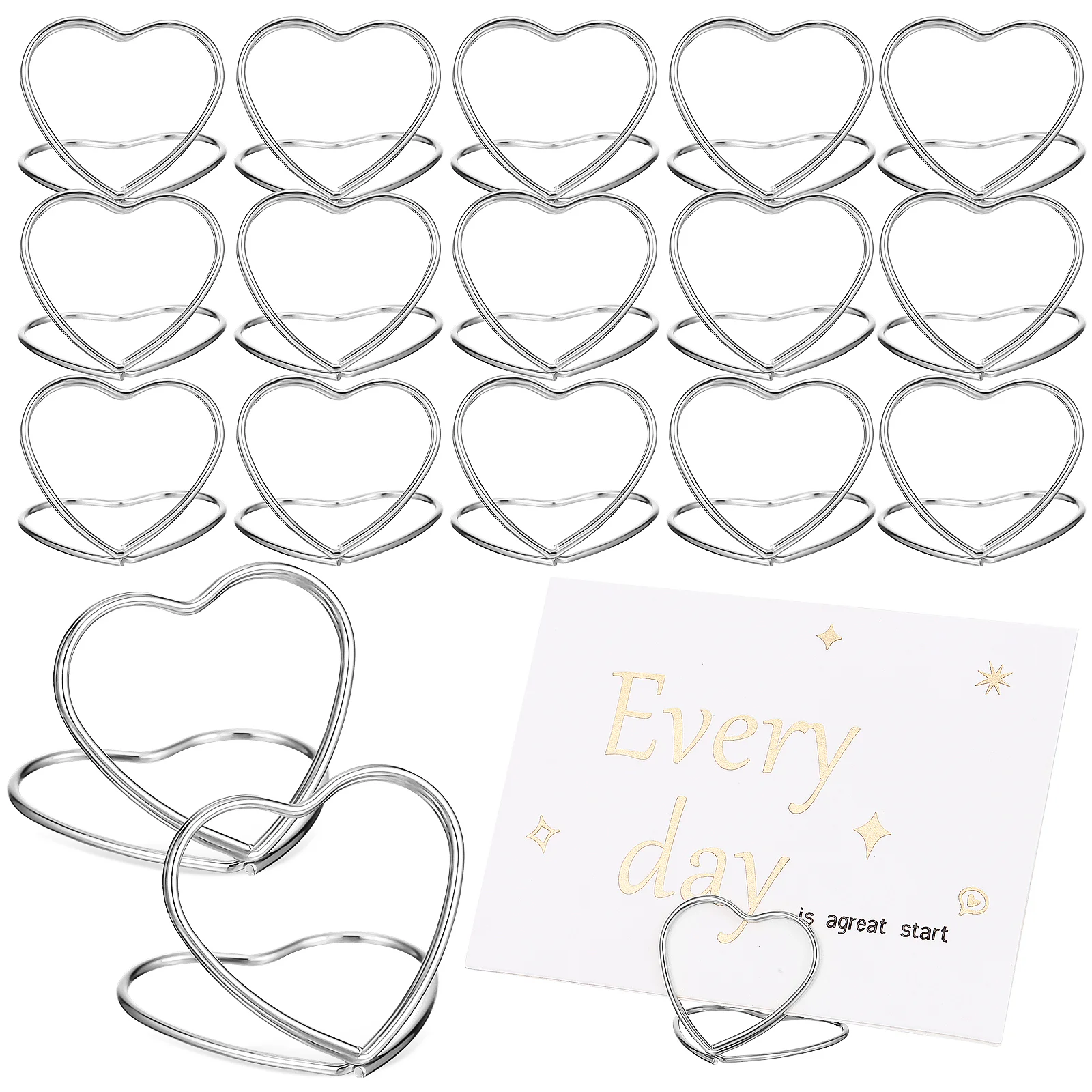 

Card Holders Heart Shape Photo Holders Clips Table Number Holders Desktop Stands Love Table Number Bracket