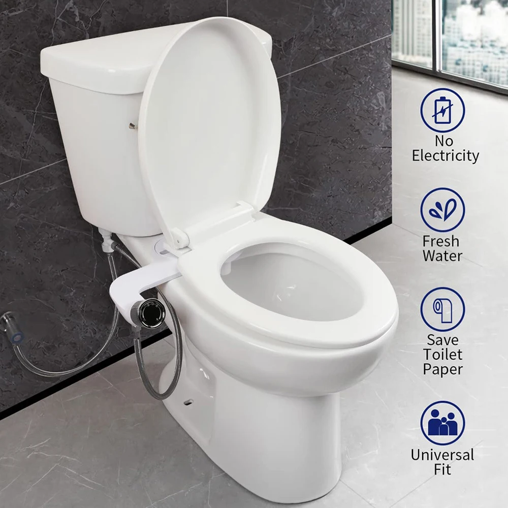 Bidet Non Elettrico A Doppia Ugello, Sedile WC Autopulente Con Spruzzatore, Pressione Dell'acqua Regolabile | Leroy Merlin - Foto 5