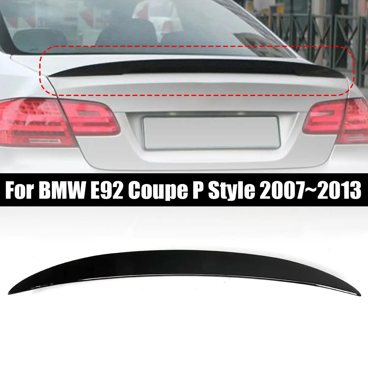 New Gloss Black High Kick Car Rear Trunk Racing Spoiler Wing Lip P Style Per Bmw E92 Coupe 07 ~ 13