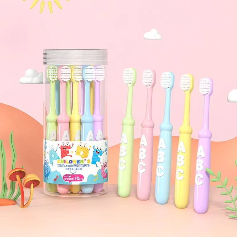 Toothbrush Children 6-12 Years Old Small Head Soft Bristle Silicone Anti-skid 10pcs Per Card baby toothbrush