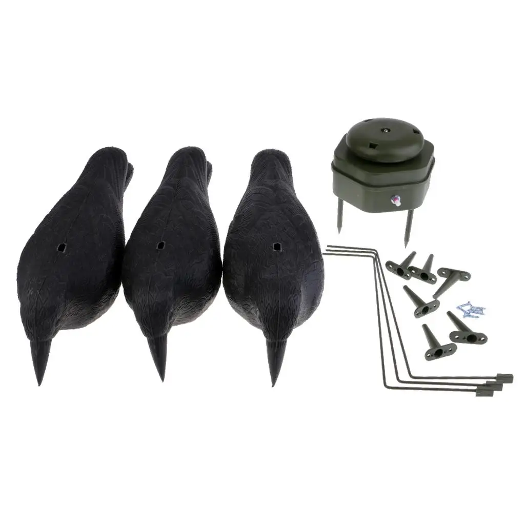 1 Set Realistic Crows Hunting Decoy Home Garden Decoration Yard Scarer Artificial Crows Hunting Bait Trap