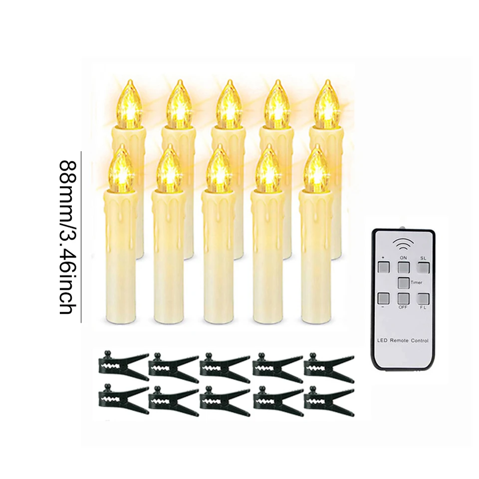 Set di 2 candele a LED senza fiamma a batteria per Natale 15
