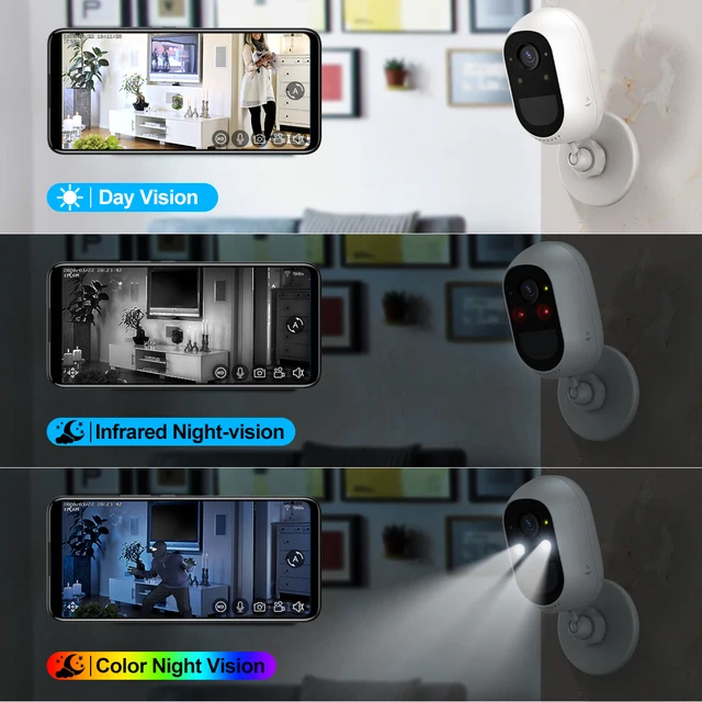 Techage – caméra de surveillance solaire IP WIFI HD 4MP, dispositif de sécurité sans fil, avec batterie Rechargeable, Audio bidirectionnel, détection de mouvement PIR – Image 6