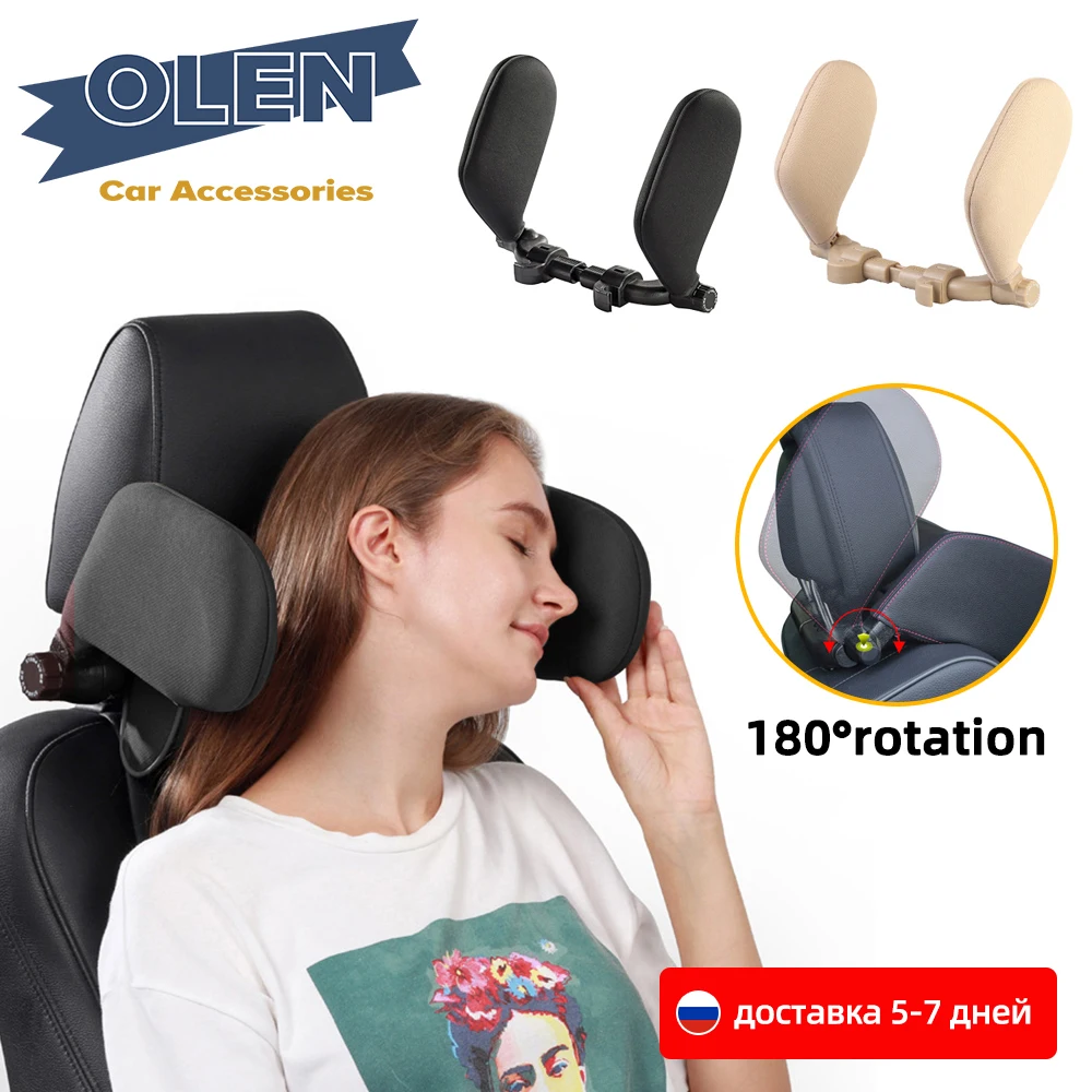 Appui-tête Voiture En Mousse Mémoire - Coussin Cervical Ajustable - Pour Siège Auto, Bureau, Chaise - Noir/Gris