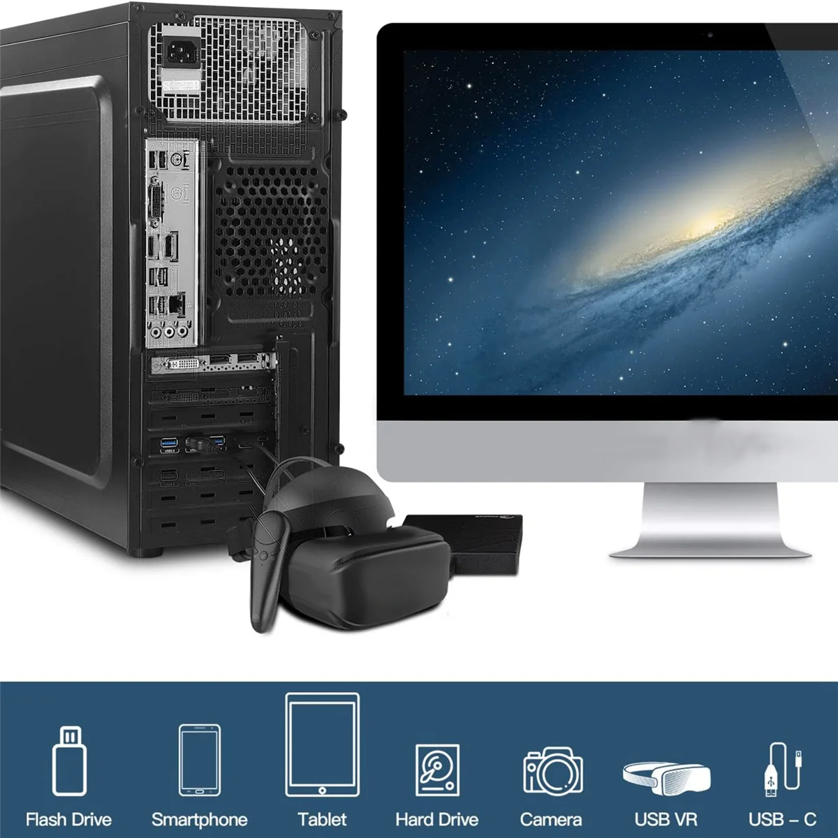

Плата расширения PCI Express с 5 портами USB 3,0 для настольного ПК, PCIE адаптер для Windows 11/10/8/7 USB контроллера, переходные карты