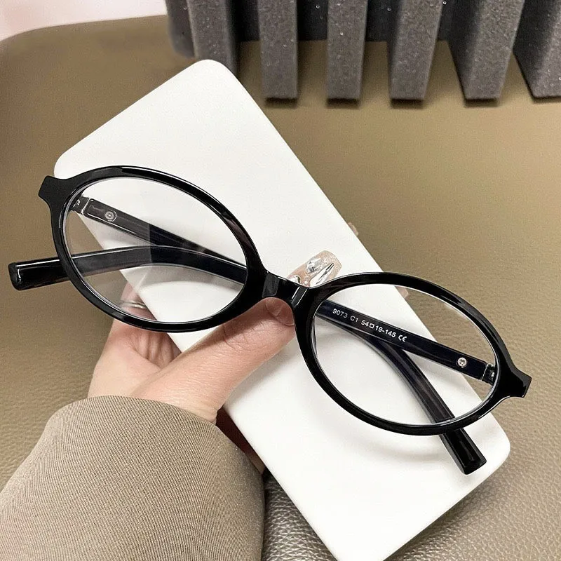 Anti Blue Light Glasses Y2K Oval Anti Blue Light Blocking Glasses Women's Clear Anti Radiation Filter Glasses